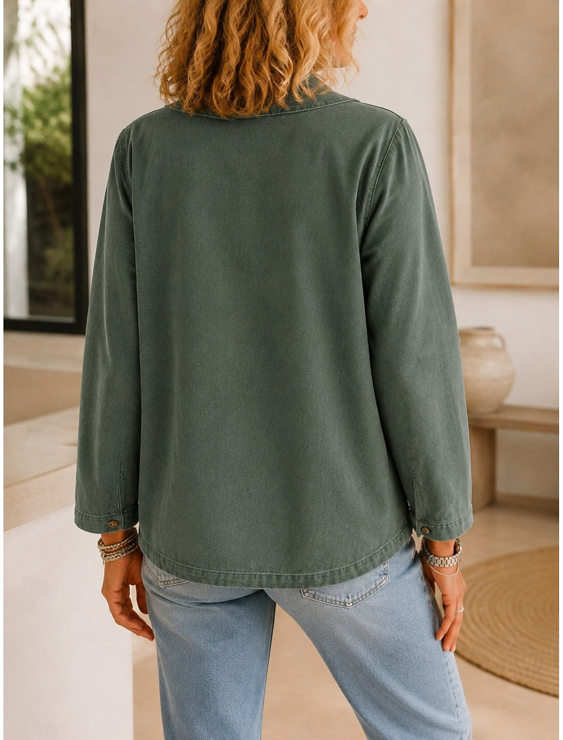 Gesa | Damen Cardigan mit Knopfleiste und V-Ausschnitt, Leger Grün