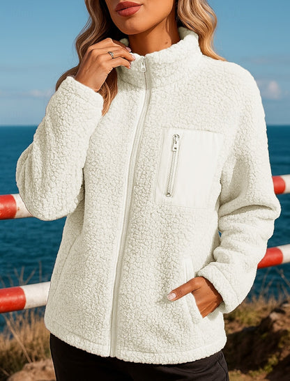 Florence | Winterjacke Damen Fleece mit Stehkragen Reißverschluss
