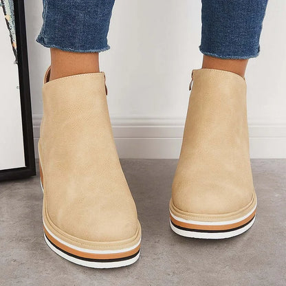Pippa | Klassische Stiefel mit Reißverschluss und Blockabsatz
