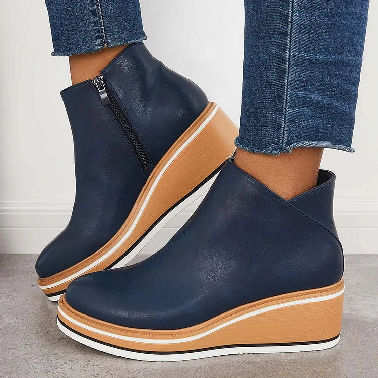 Pippa | Klassische Stiefel mit Reißverschluss und Blockabsatz