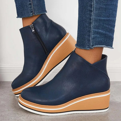 Pippa | Klassische Stiefel mit Reißverschluss und Blockabsatz
