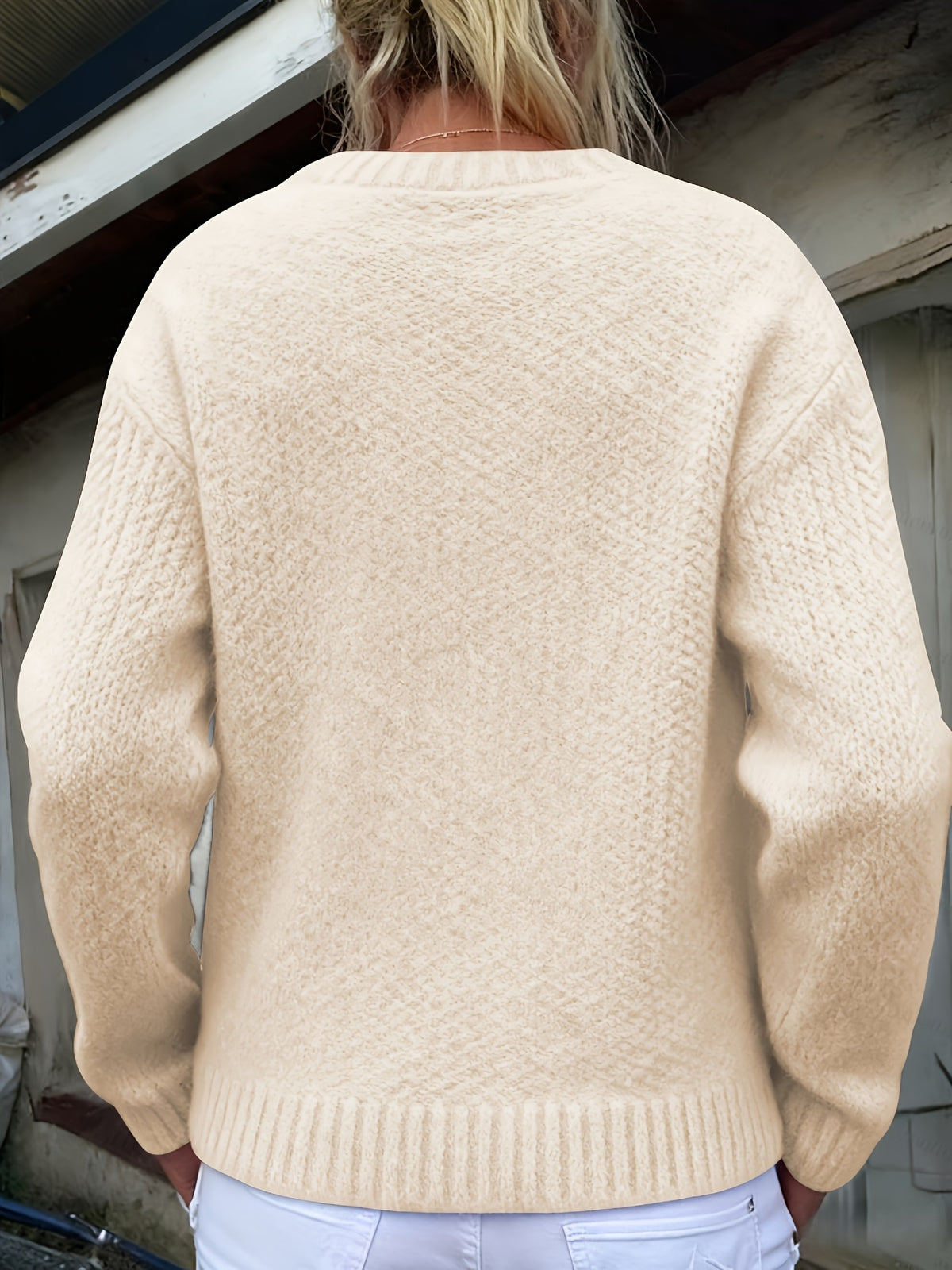 Arabella | Damen Strickjacke oversized mit Knopfleiste