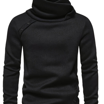 Emmanuel | Herren Strickpullover mit Knopfleiste Stehkragen