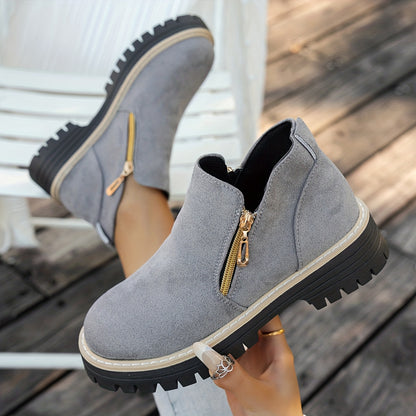 Bea | Chelsea Boots Damen mit goldenem Reißverschluss