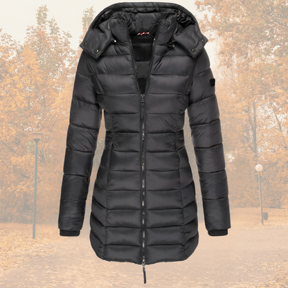 Brielle | Winterjacke Damen Taillierte Steppjacke mit Kapuze