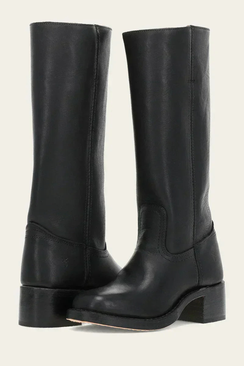 Olivia | Schmale Damenstiefel mit Reißverschluss und Absatz