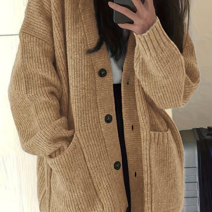 Saskia | Grobstrick Oversized Cardigan mit Knopfleiste für Damen