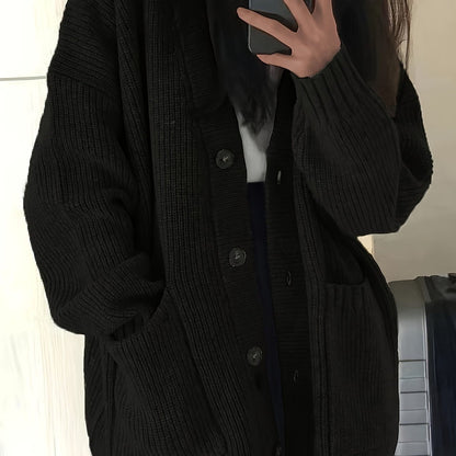 Saskia | Grobstrick Oversized Cardigan mit Knopfleiste für Damen