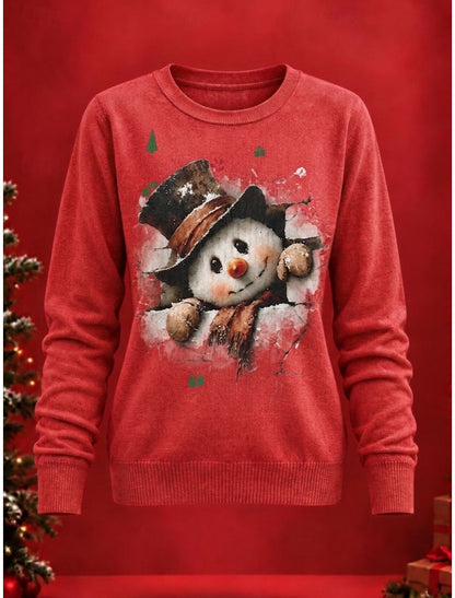 Trientje | Weihnachtspullover Damen mit Motivdruck Rundhals