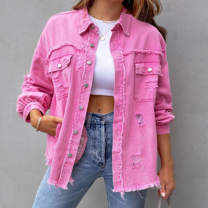 Sienna | Oversized Jeansjacke im Used-Look für Damen