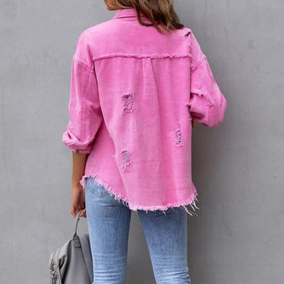 Sienna | Oversized Jeansjacke im Used-Look für Damen