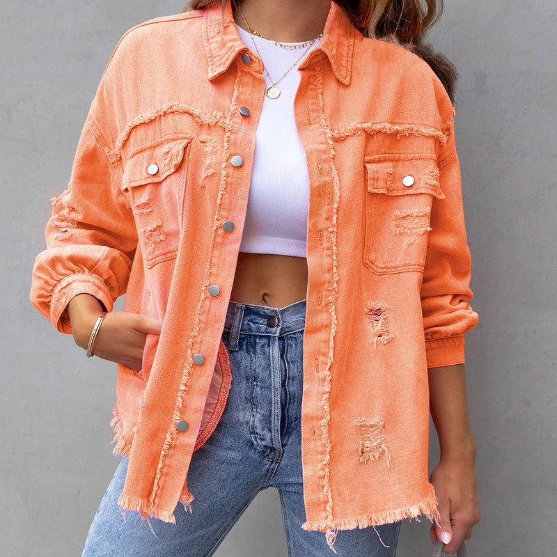 Sienna | Oversized Jeansjacke im Used-Look für Damen