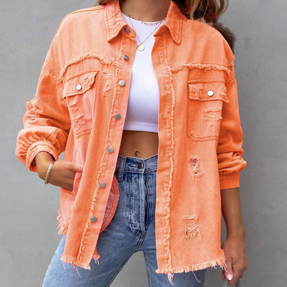 Sienna | Oversized Jeansjacke im Used-Look für Damen