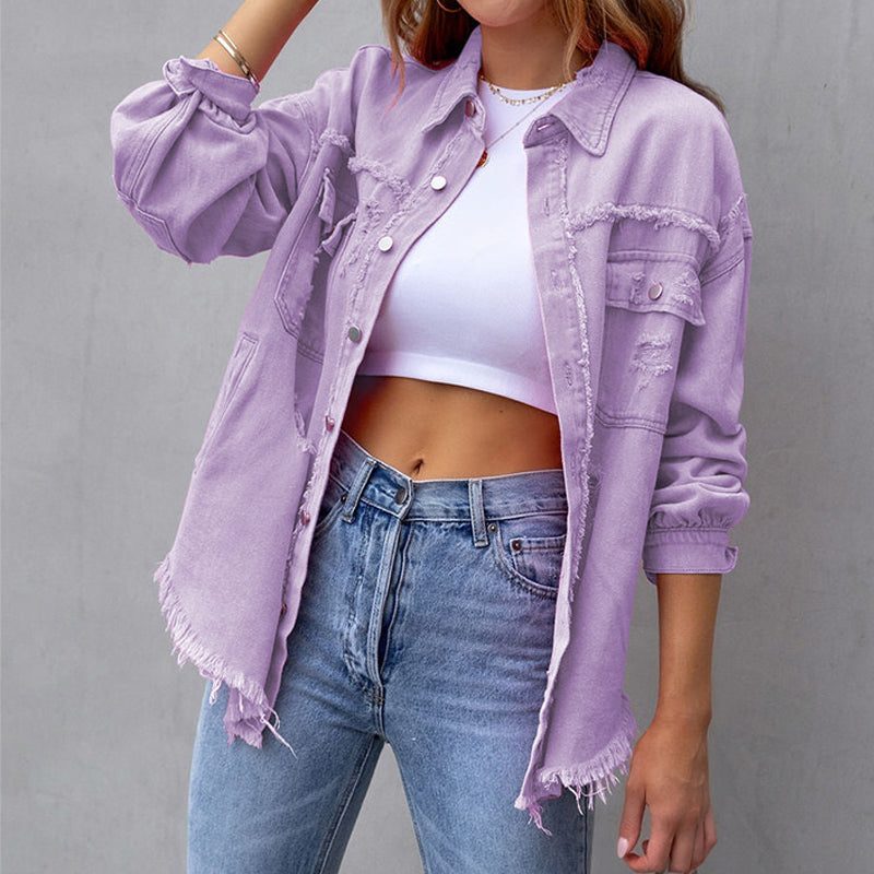 Sienna | Oversized Jeansjacke im Used-Look für Damen