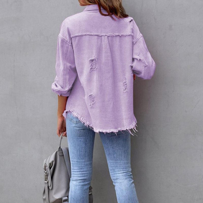 Sienna | Oversized Jeansjacke im Used-Look für Damen