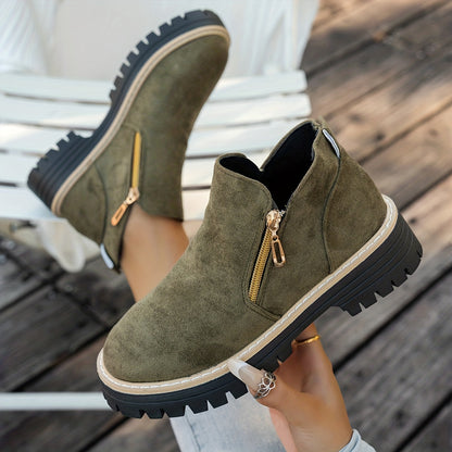 Bea | Chelsea Boots Damen mit goldenem Reißverschluss