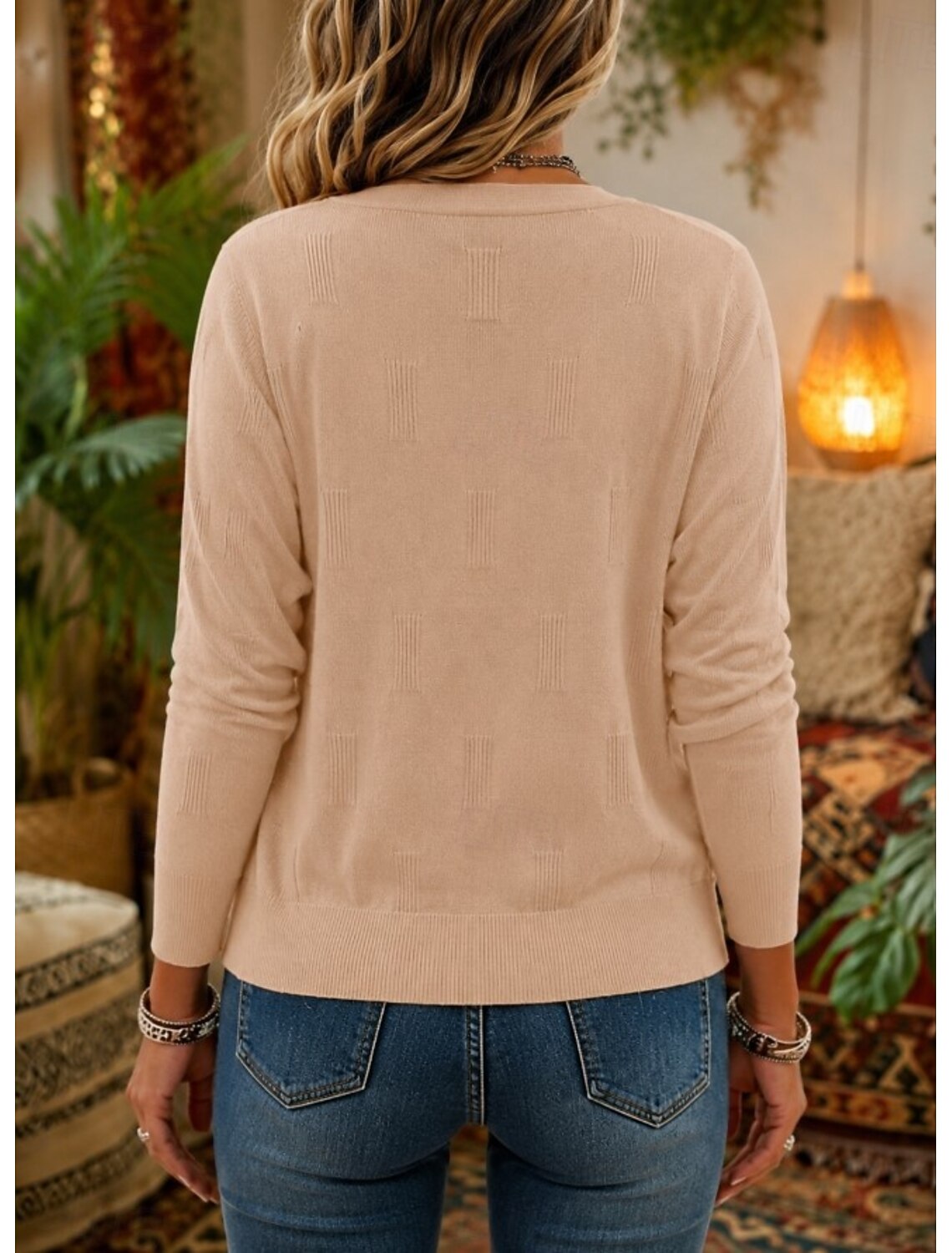Marisol | Damen Cardigan mit Knopfleiste und V-Ausschnitt