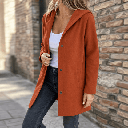 Greta | Oversized Strickjacke mit Kapuze, Knopfleiste und Taschen