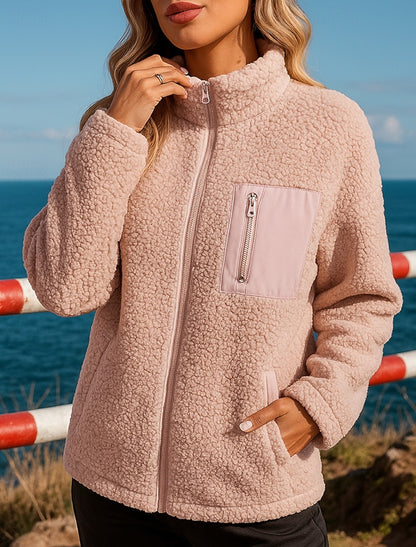 Florence | Winterjacke Damen Fleece mit Stehkragen Reißverschluss