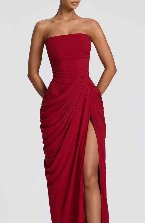 Elin | Trägerloses Korsettkleid mit Schnürung und Beinschlitz