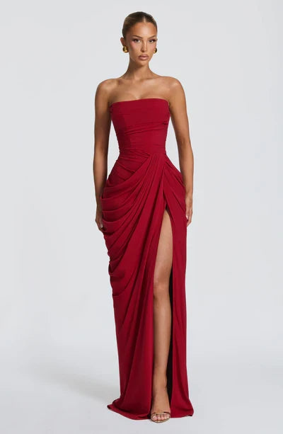 Elin | Trägerloses Korsettkleid mit Schnürung und Beinschlitz