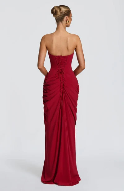 Elin | Trägerloses Korsettkleid mit Schnürung und Beinschlitz