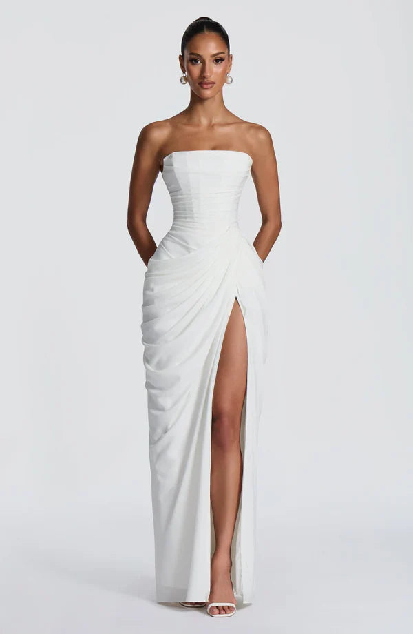 Elin | Trägerloses Korsettkleid mit Schnürung und Beinschlitz