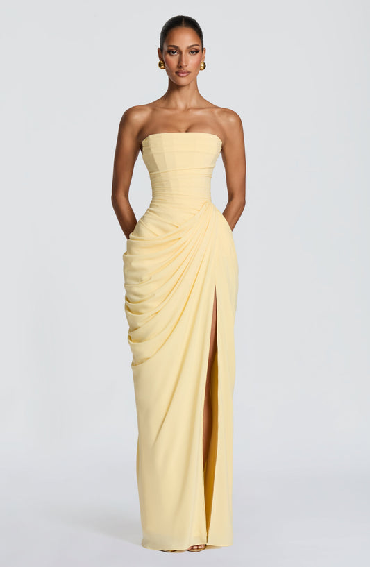 Elin | Trägerloses Korsettkleid mit Schnürung und Beinschlitz