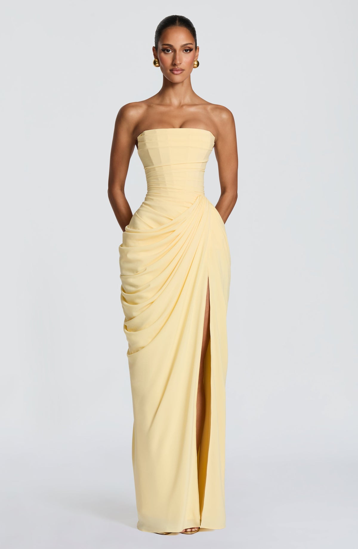 Elin | Trägerloses Korsettkleid mit Schnürung und Beinschlitz