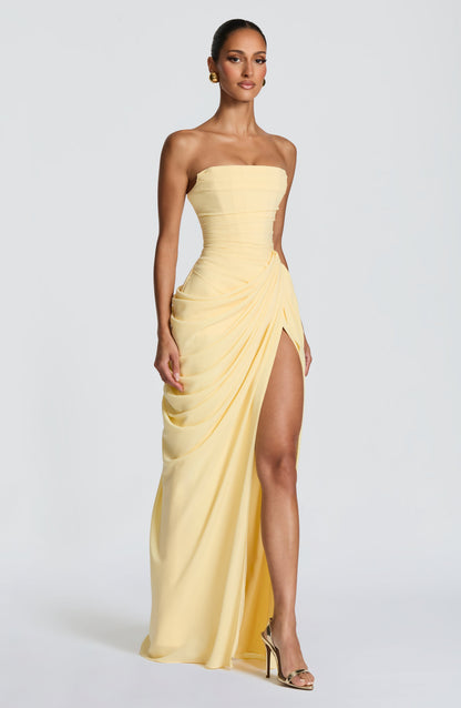 Elin | Trägerloses Korsettkleid mit Schnürung und Beinschlitz