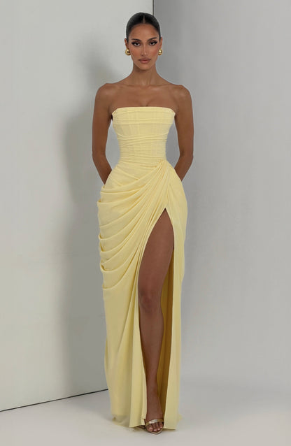Elin | Trägerloses Korsettkleid mit Schnürung und Beinschlitz
