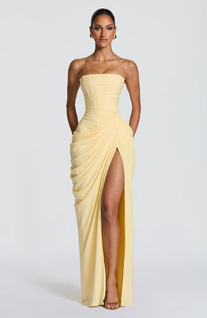 Elin | Trägerloses Korsettkleid mit Schnürung und Beinschlitz