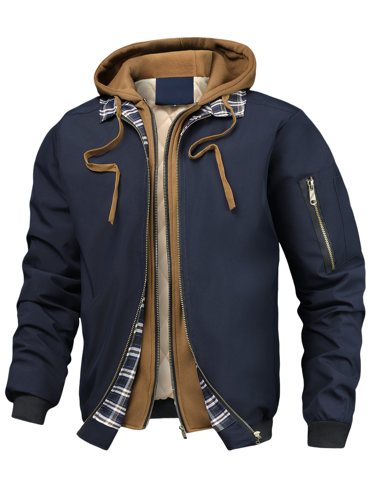 Bennett | Herren Steppjacke mit Kapuze und Kontrastfutter