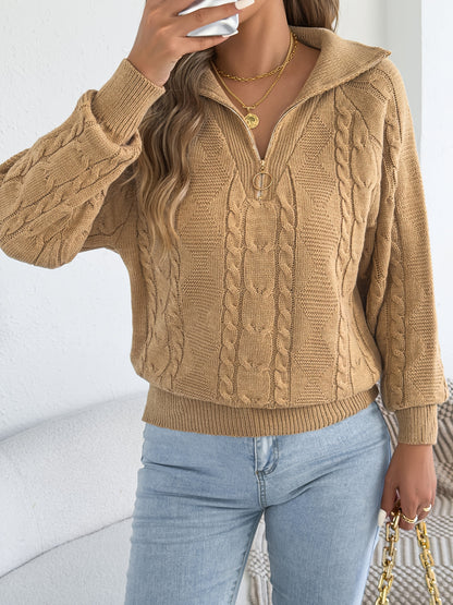 Jenna | Damen Zopfmuster Strickpullover