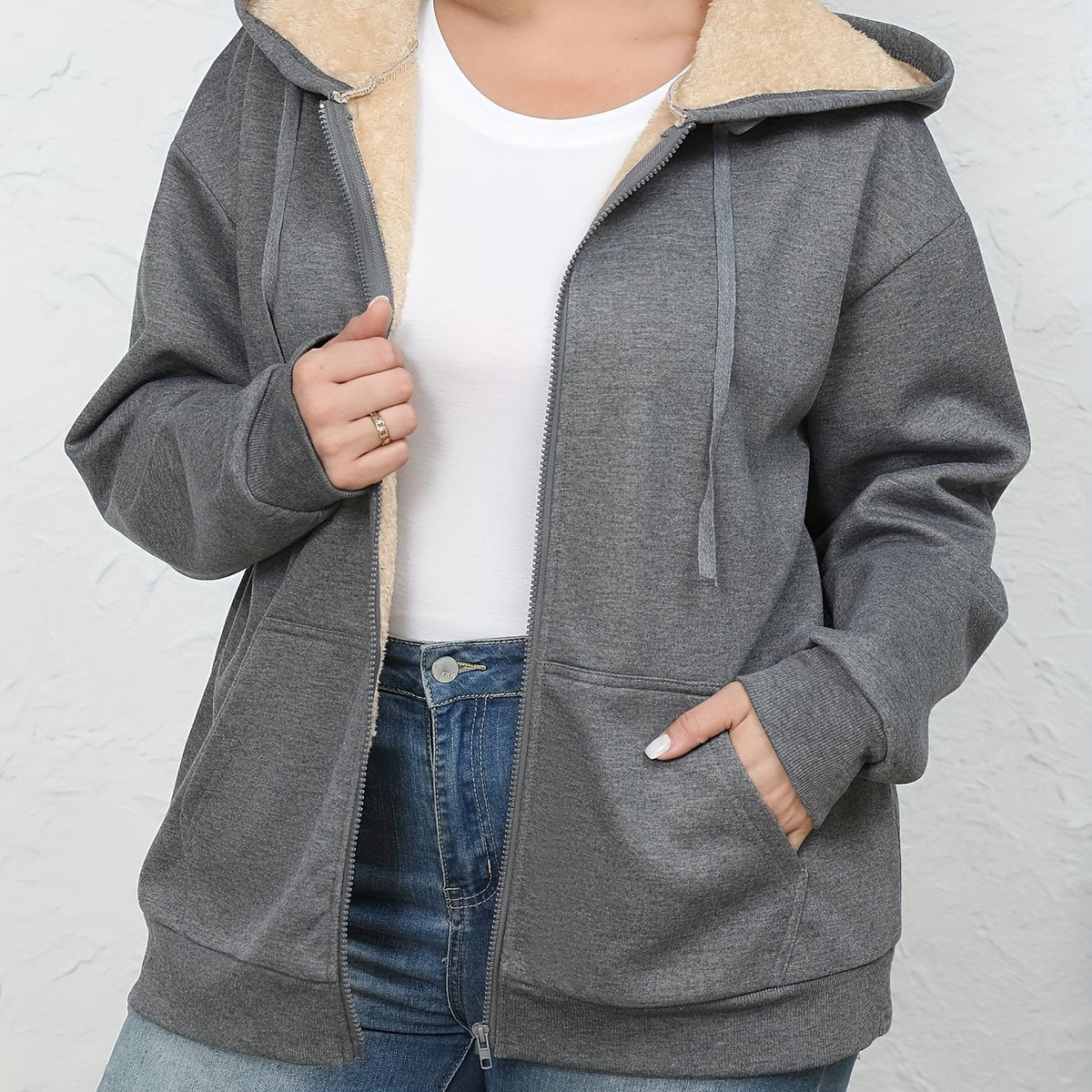 Leonie Kapuzenjacke mit Fellimitat-Kapuze für Damen