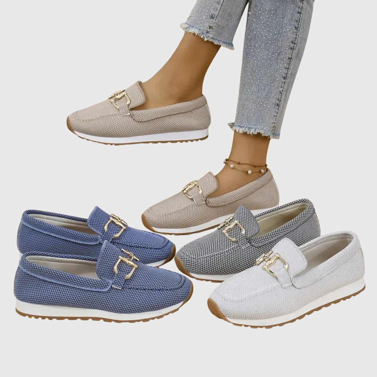 Luna | Sportliche Mokassins mit Zierschnalle für Damen