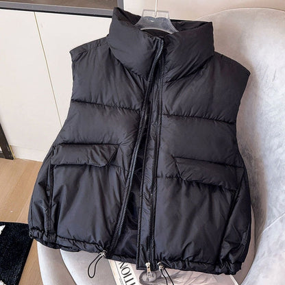 Gabriella | Damen Steppweste Stehkragen Boxy-Schnitt