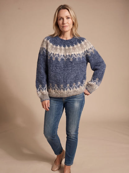 Pernille | Weihnachtspullover Damen Jacquard Rundhals Strick