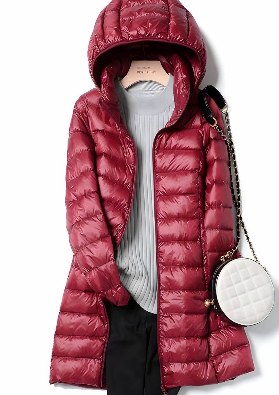 Maike | Lange gesteppte Winterjacke mit Kapuze für Damen
