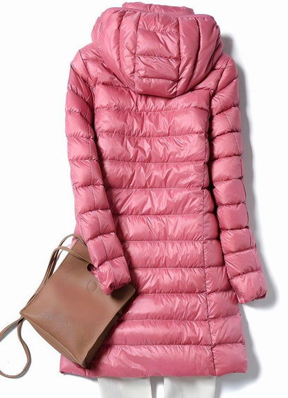 Maike | Lange gesteppte Winterjacke mit Kapuze für Damen