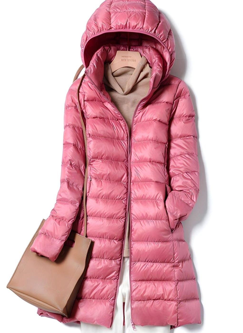 Maike | Lange gesteppte Winterjacke mit Kapuze für Damen