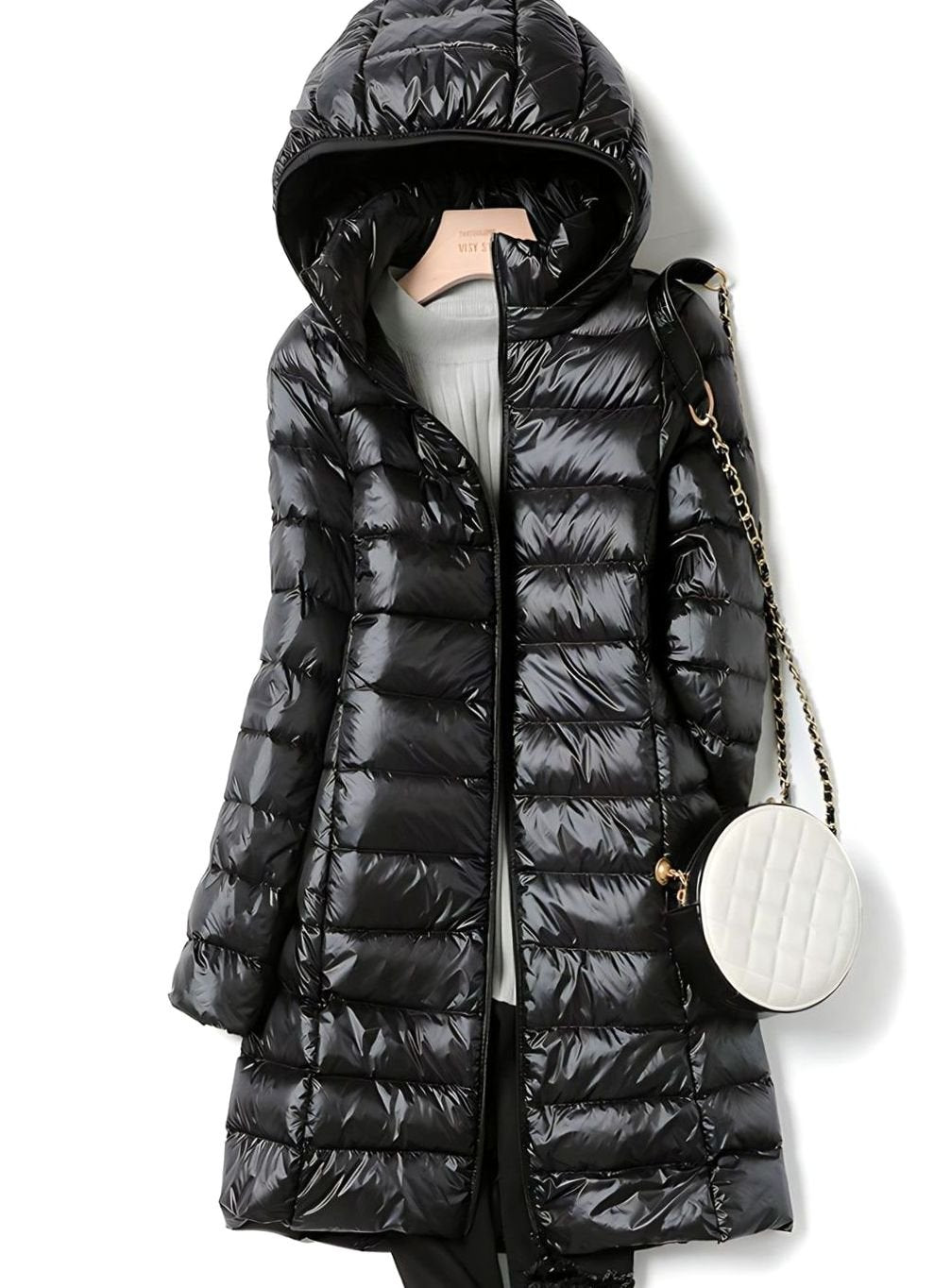 Maike | Lange gesteppte Winterjacke mit Kapuze für Damen