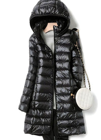 Maike | Lange gesteppte Winterjacke mit Kapuze für Damen