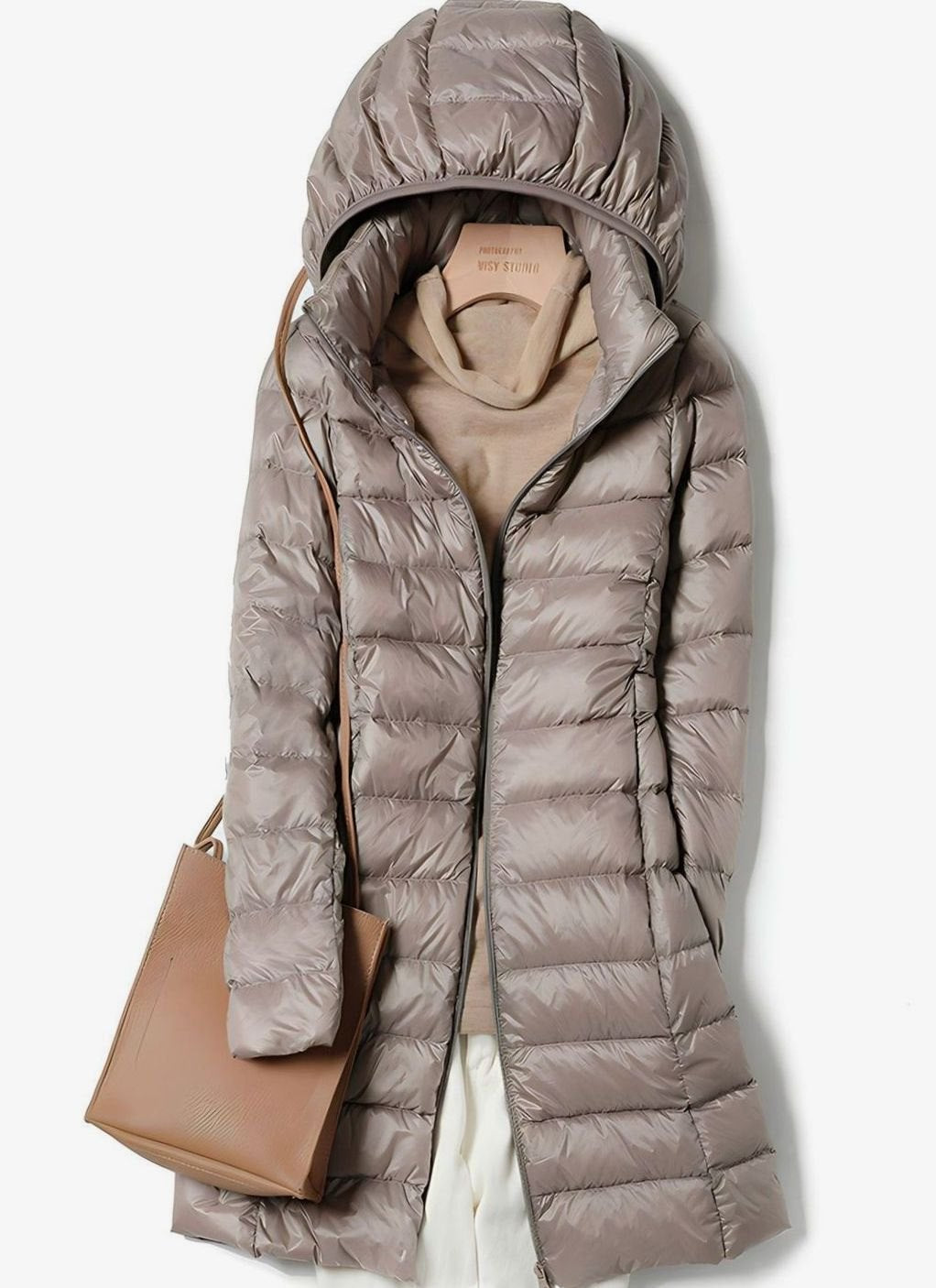 Maike | Lange gesteppte Winterjacke mit Kapuze für Damen