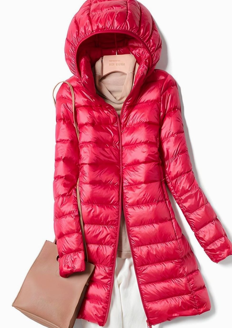 Maike | Lange gesteppte Winterjacke mit Kapuze für Damen