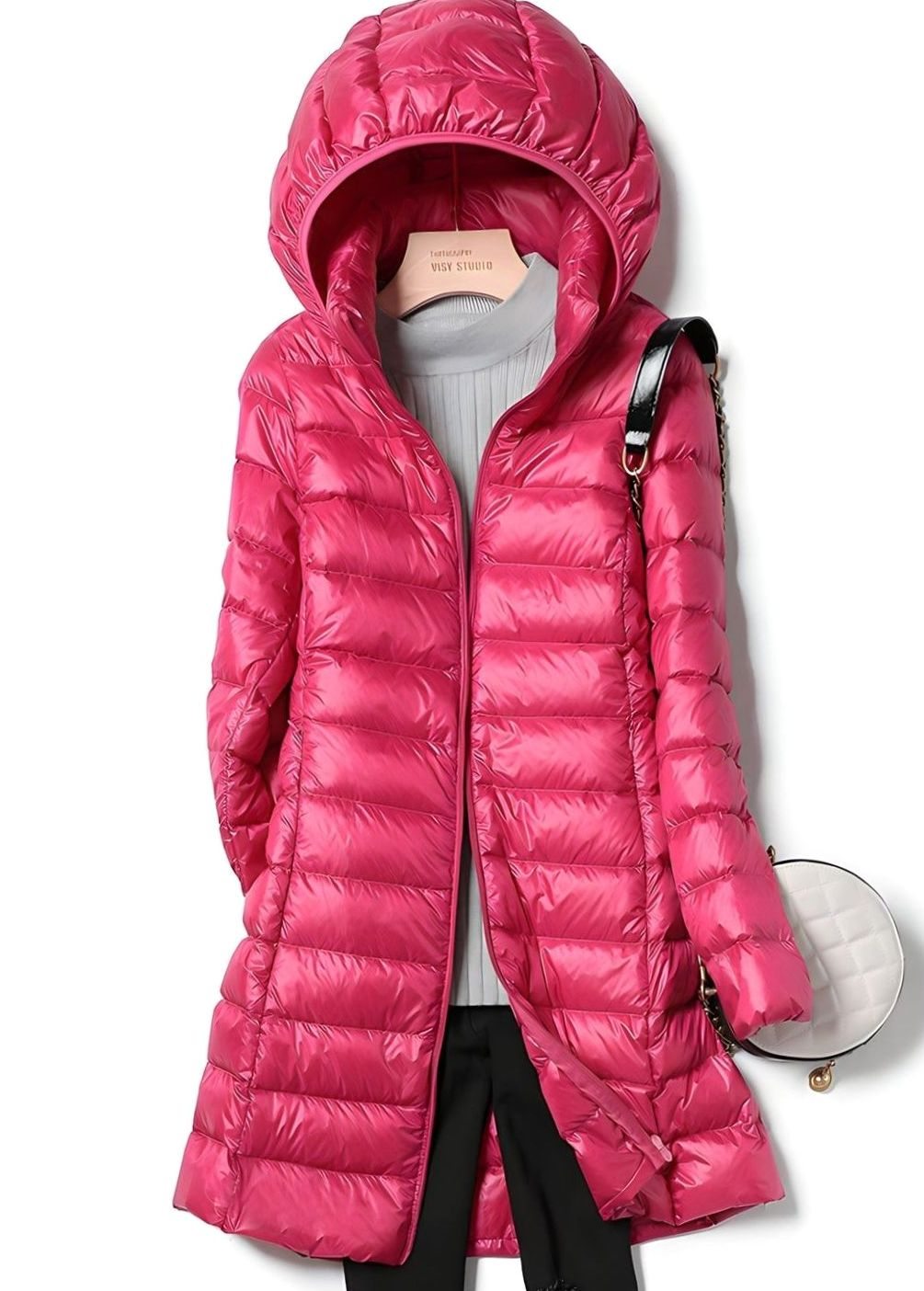 Maike | Lange gesteppte Winterjacke mit Kapuze für Damen
