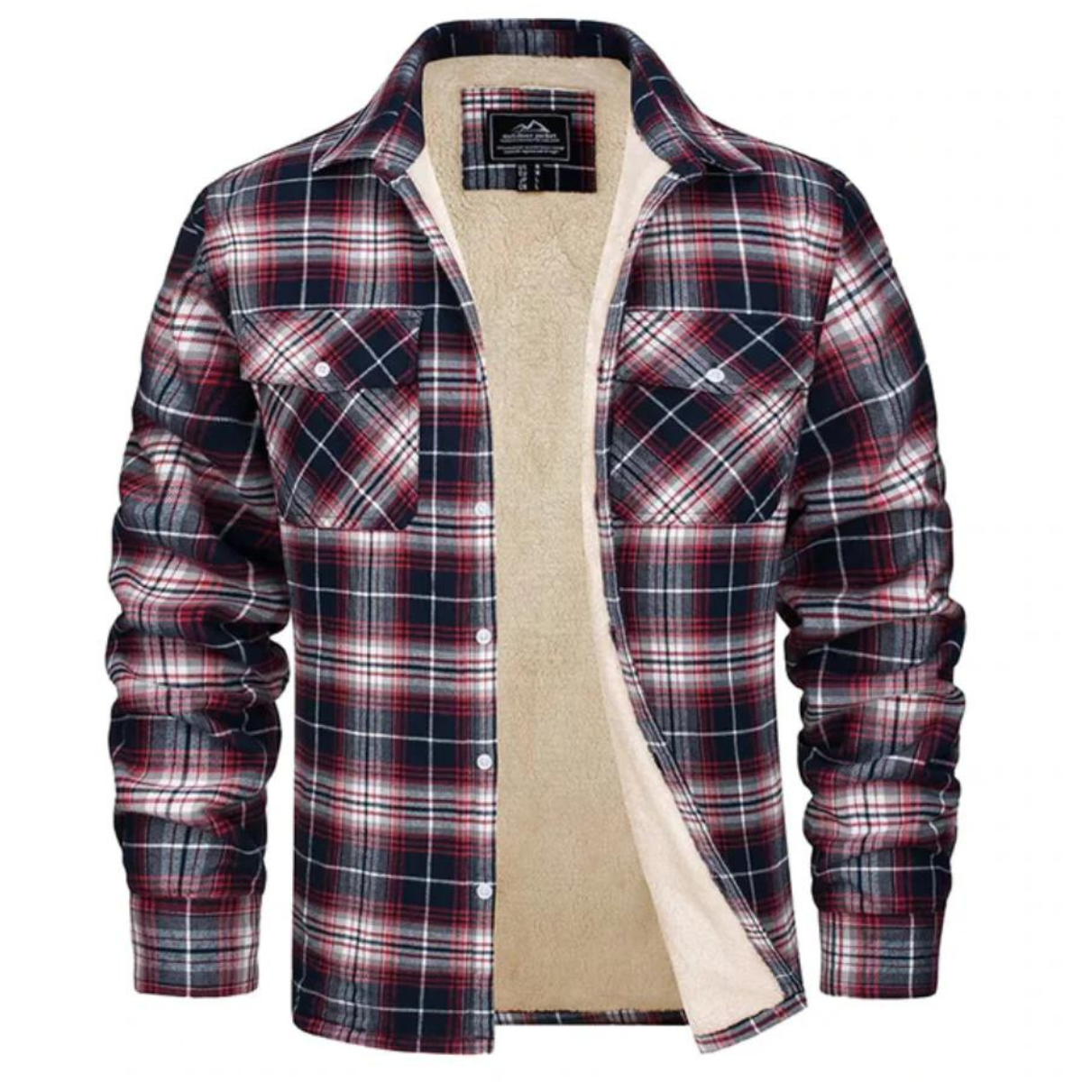 Carl | Herren Karo Jacke mit Kunstfell-Kapuze