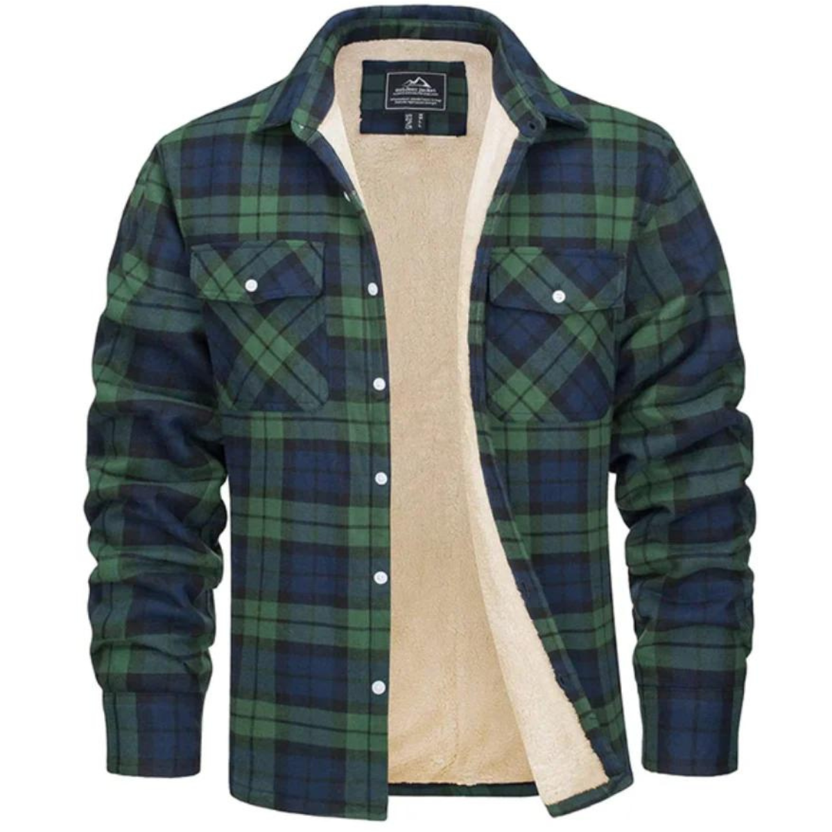 Carl | Herren Karo Jacke mit Kunstfell-Kapuze