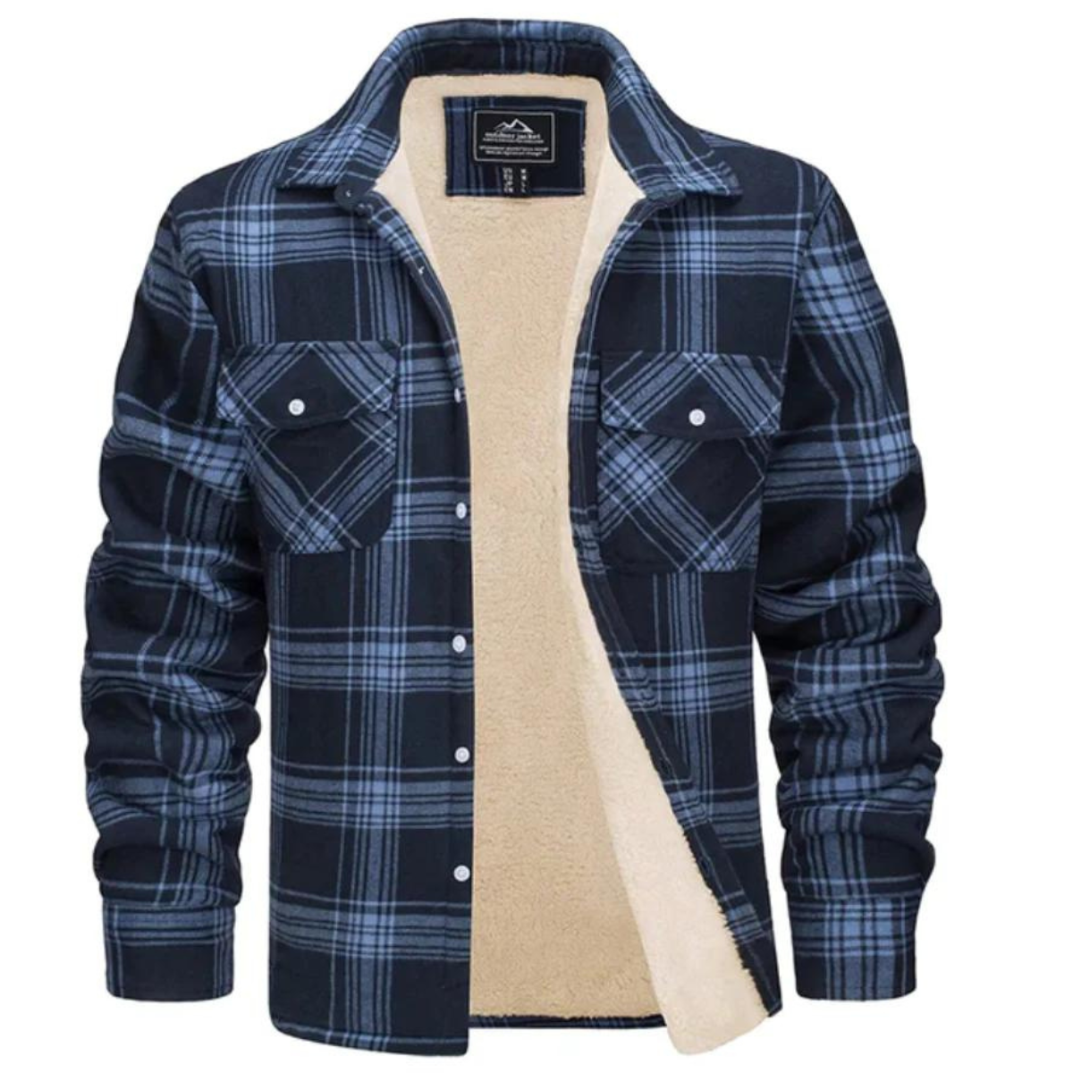 Carl | Herren Karo Jacke mit Kunstfell-Kapuze