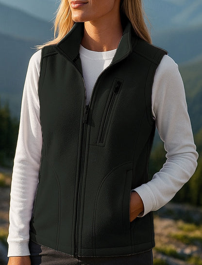 Filippa | Damen Fleece Cardigan Weste mit Stehkragen